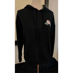 Rebellious One Rose Graphic Hoodie NWT- Small